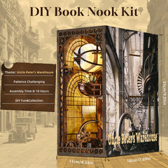 DROICC Book Nook Kit diorama close-up reveals intricate gears and textures.