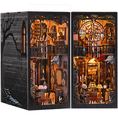 DROICC Book Nook Kit goth castle scene with eerie display and LED glow