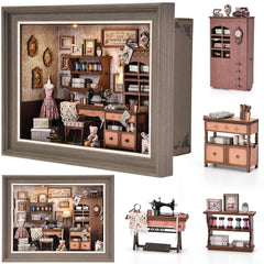 DROICC Book Nook Kit sewing machine detail adds authentic craft vibes