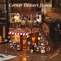 DROICC DIY miniature house kit dessert counter, cozy shop vibe.
