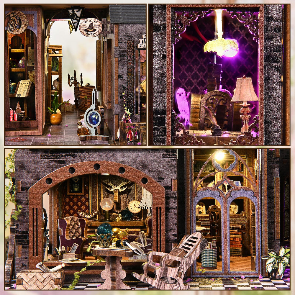 DROICC DIY Miniature House Kit includes tiny mailbox and pumpkin details to enhance realism.