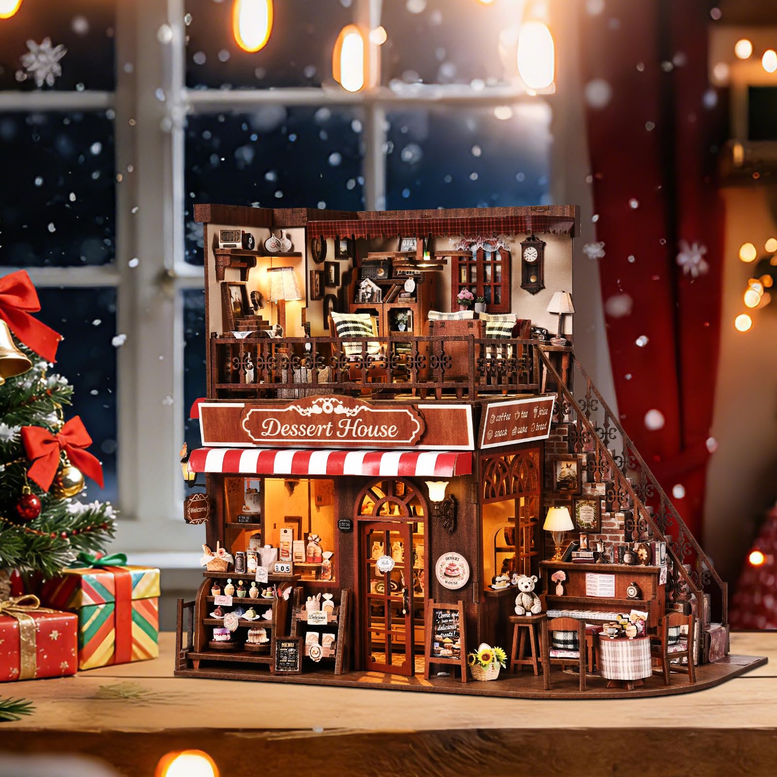DROICC DIY miniature house kit compact size, perfect decorative accent.