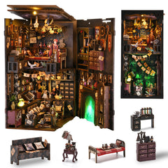 DROICC Enchanted Book Nook Kit shows wizard-house diorama for cozy shelf ambiance