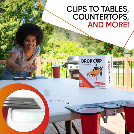 Drop Cup 10-cup-ramps shown for fast, dynamic pong rounds.