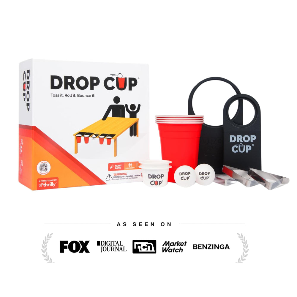 Drop Cup indoor-outdoor-play setup fits many party spaces.