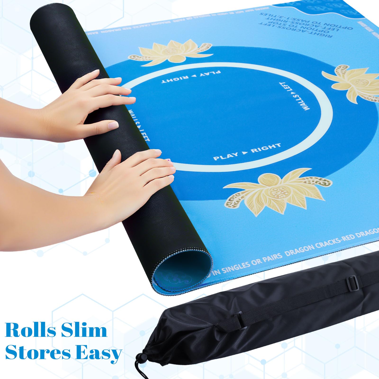 Anti-slip backing on Drounphi mat keeps surface stable