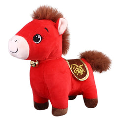 Droutti year of the horse plush doll with expressive eyes for festive decor