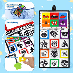 High-contrast patterns from Dr.Rapeti stimulate early visual recognition during tummy time.