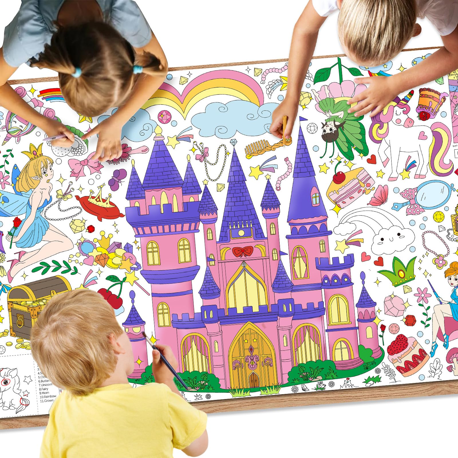 Drunze princess giant poster provides a large coloring surface for classroom use