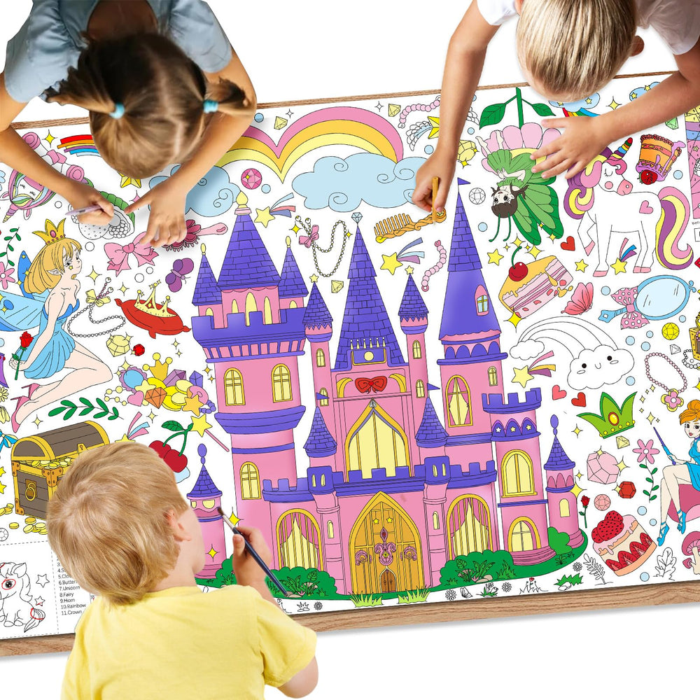 Drunze princess giant poster provides a large coloring surface for classroom use