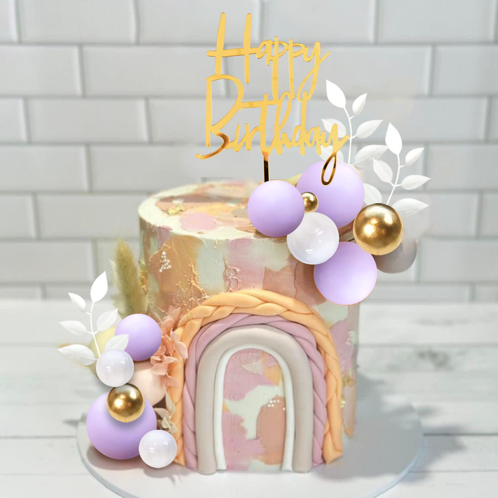 DRWATE gold balls cake topper adds a touch of luxury to dessert design.