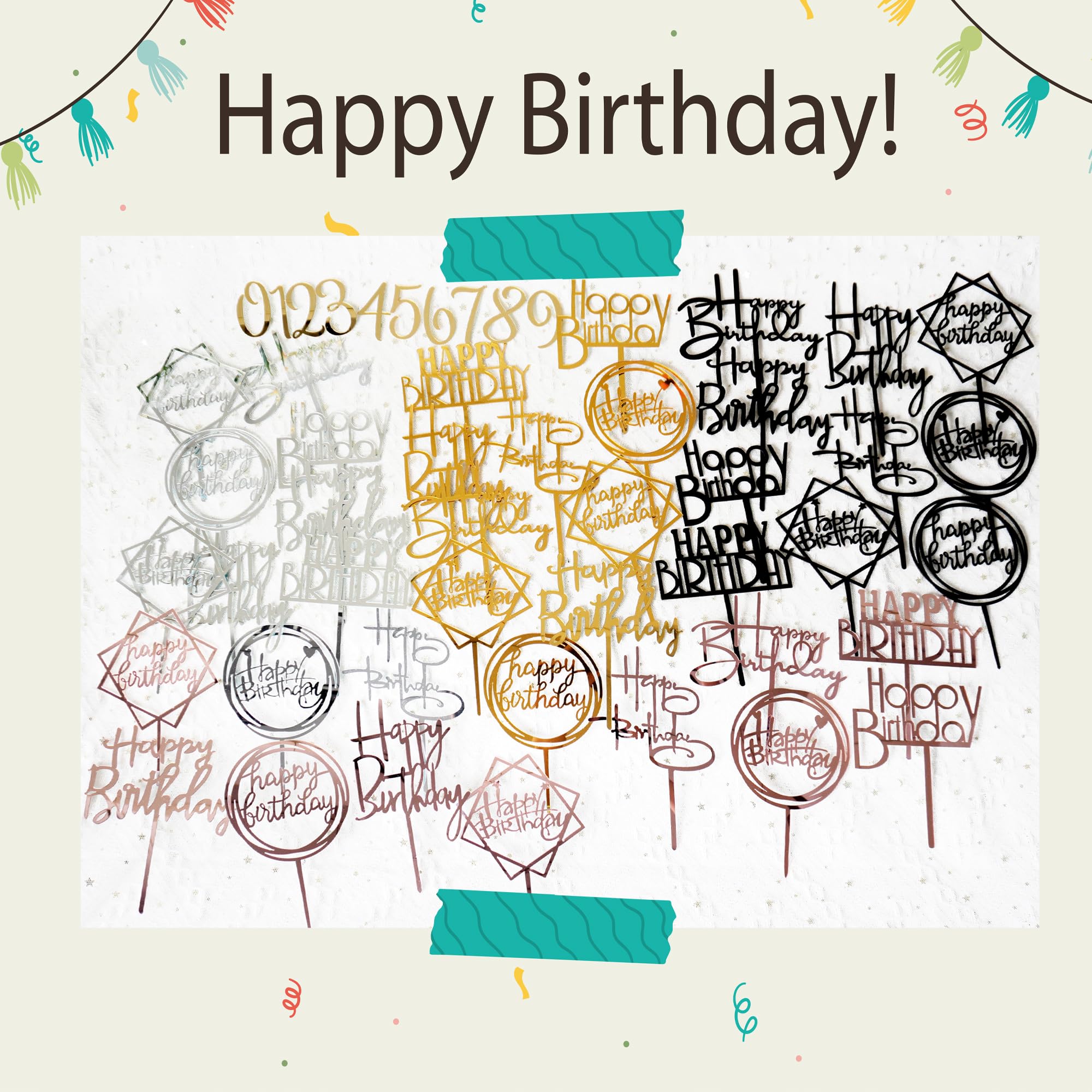 DRWATE silver acrylic topper reflects light for an elegant cake