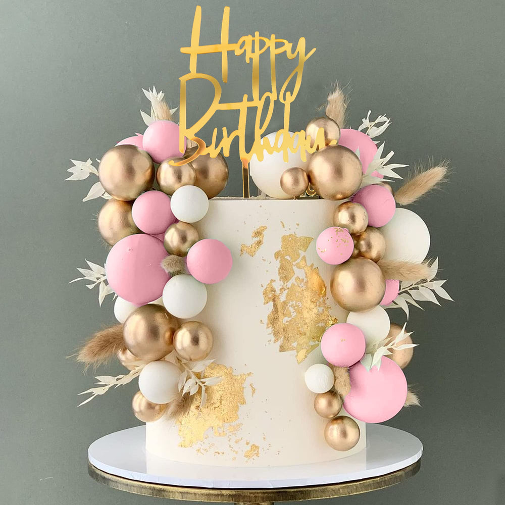 DRWATE pink balls cake topper adds festive color to celebrations