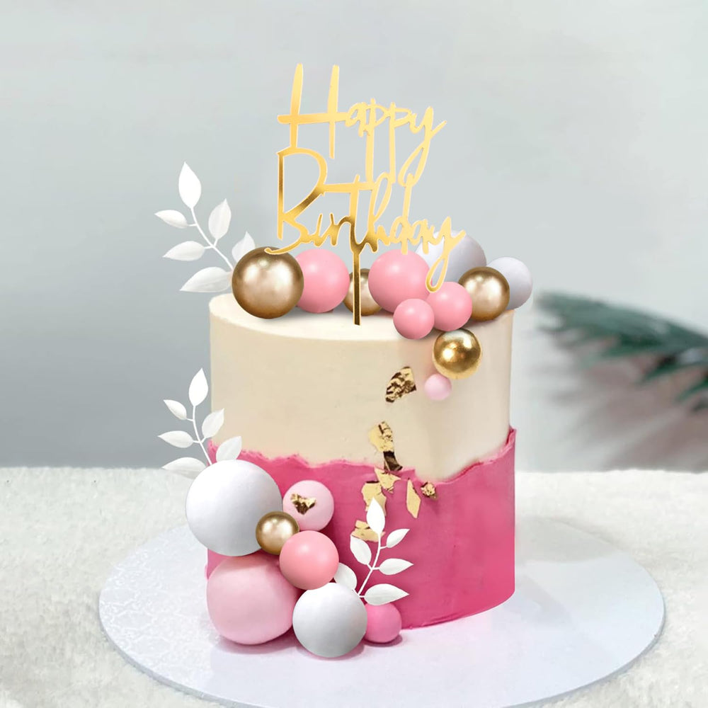 DRWATE pink white gold balls arrangement brings playful luxury to desserts
