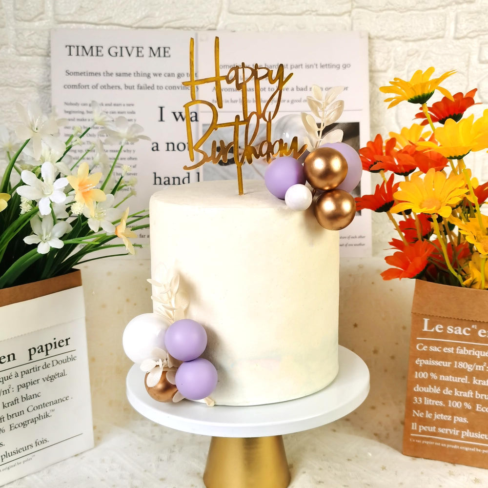 DRWATE purple white gold topper combo suits weddings and birthdays.