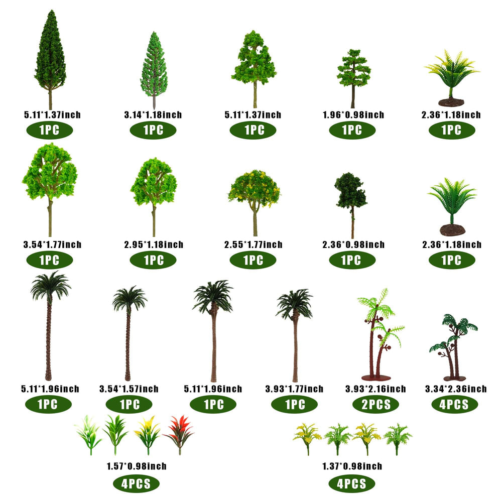 DRWATE rainforest trees models enhance dioramas, train layouts, and miniature landscapes.
