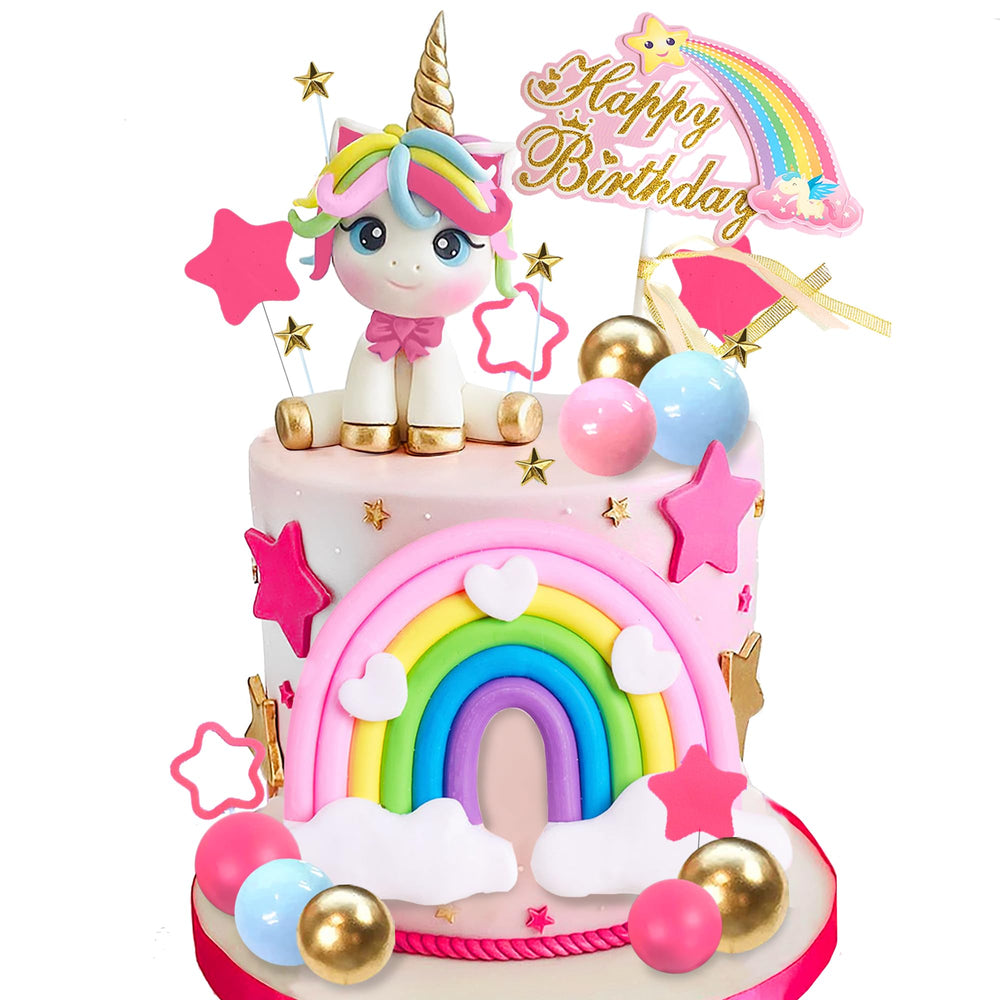 DRWATE unicorn cake topper adds whimsy to birthday cakes; quick setup.