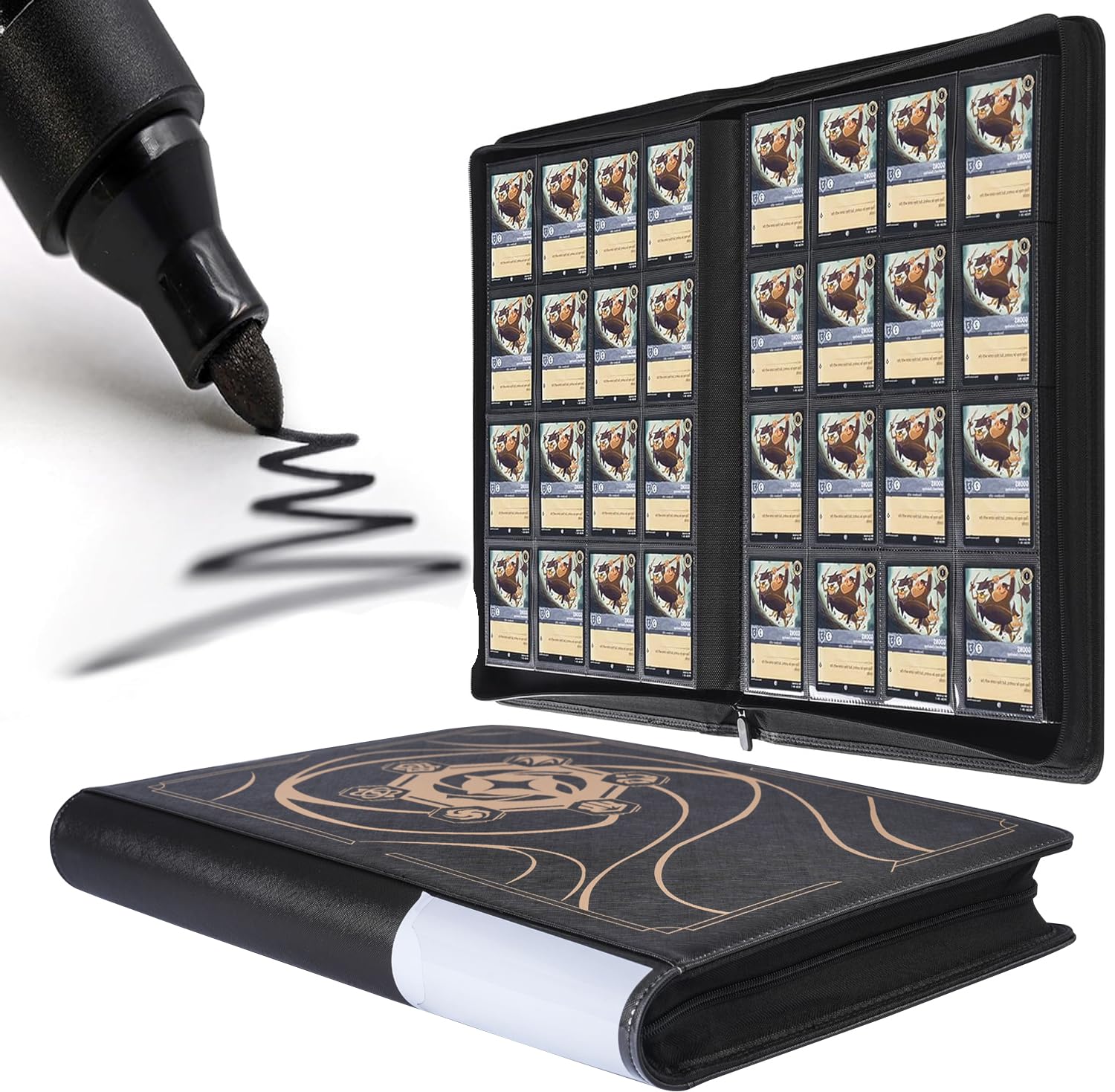 DRZERUI Lorcana binder front cover with padding and water resistance for protection