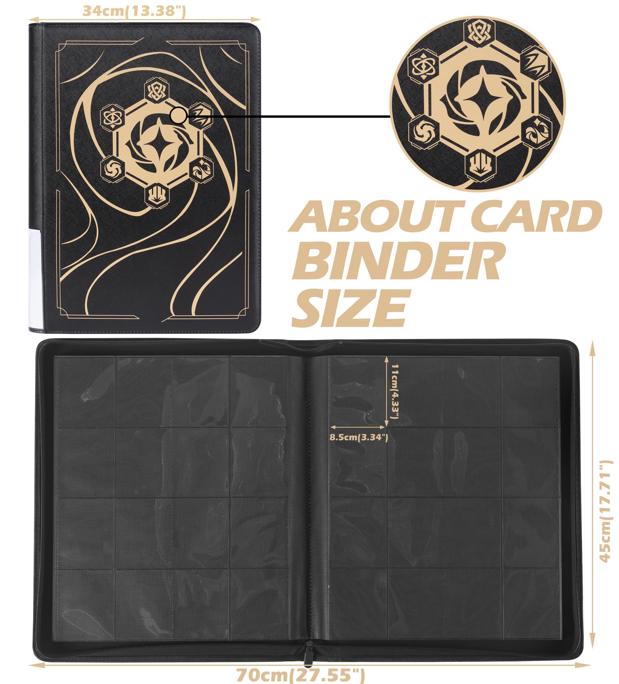 DRZERUI Lorcana binder side-loading pockets securing cards in place