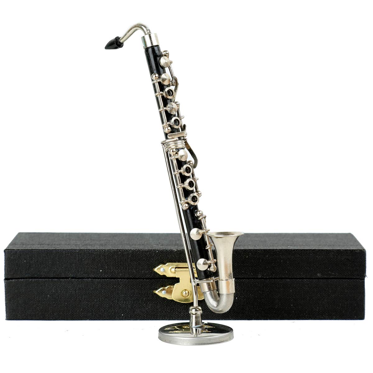 Dselvgvu miniature bass clarinet with stand for desk decor