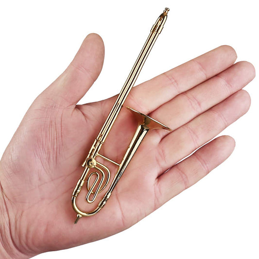 Dselvgvu brass finish detail on miniature trombone