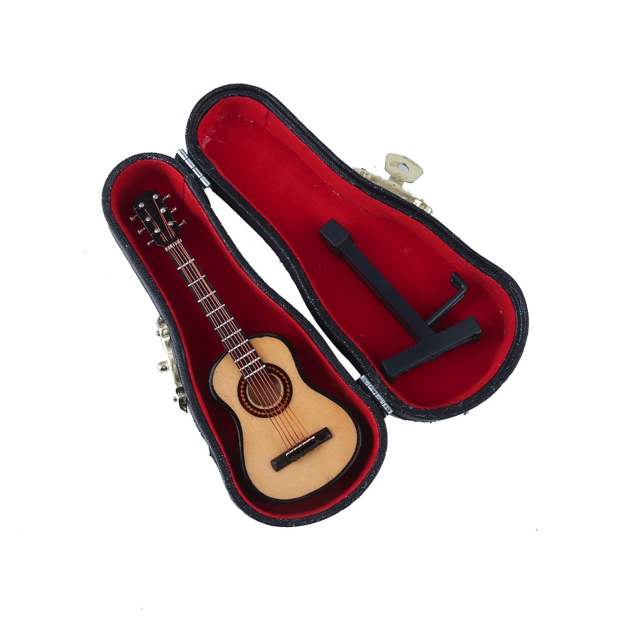 Dselvgvu detailed wooden guitar replica highlights wood grain and craftsmanship.