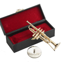 Dselvgvu trumpet dollhouse decor for music room or holiday scenes.