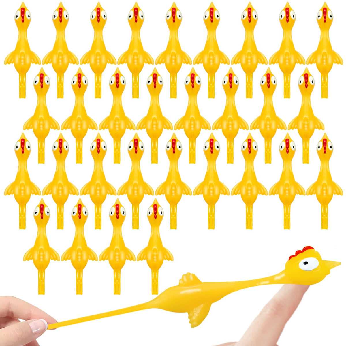 Dshengoo 30 pack finger slingshot chicken ready for party fun and shared play.