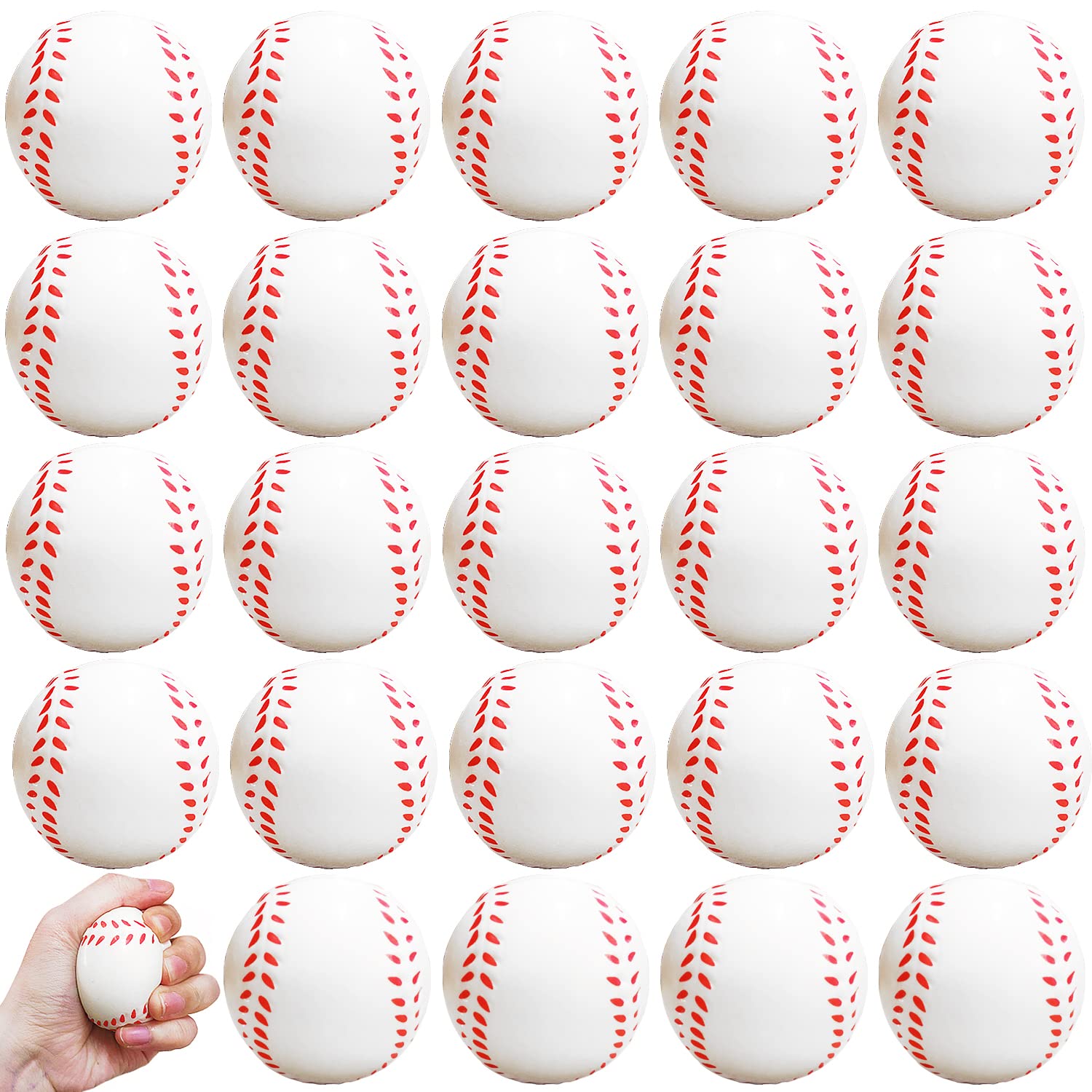 Dshengoo baseball stress ball 24-pack for party favors and soft hand relief