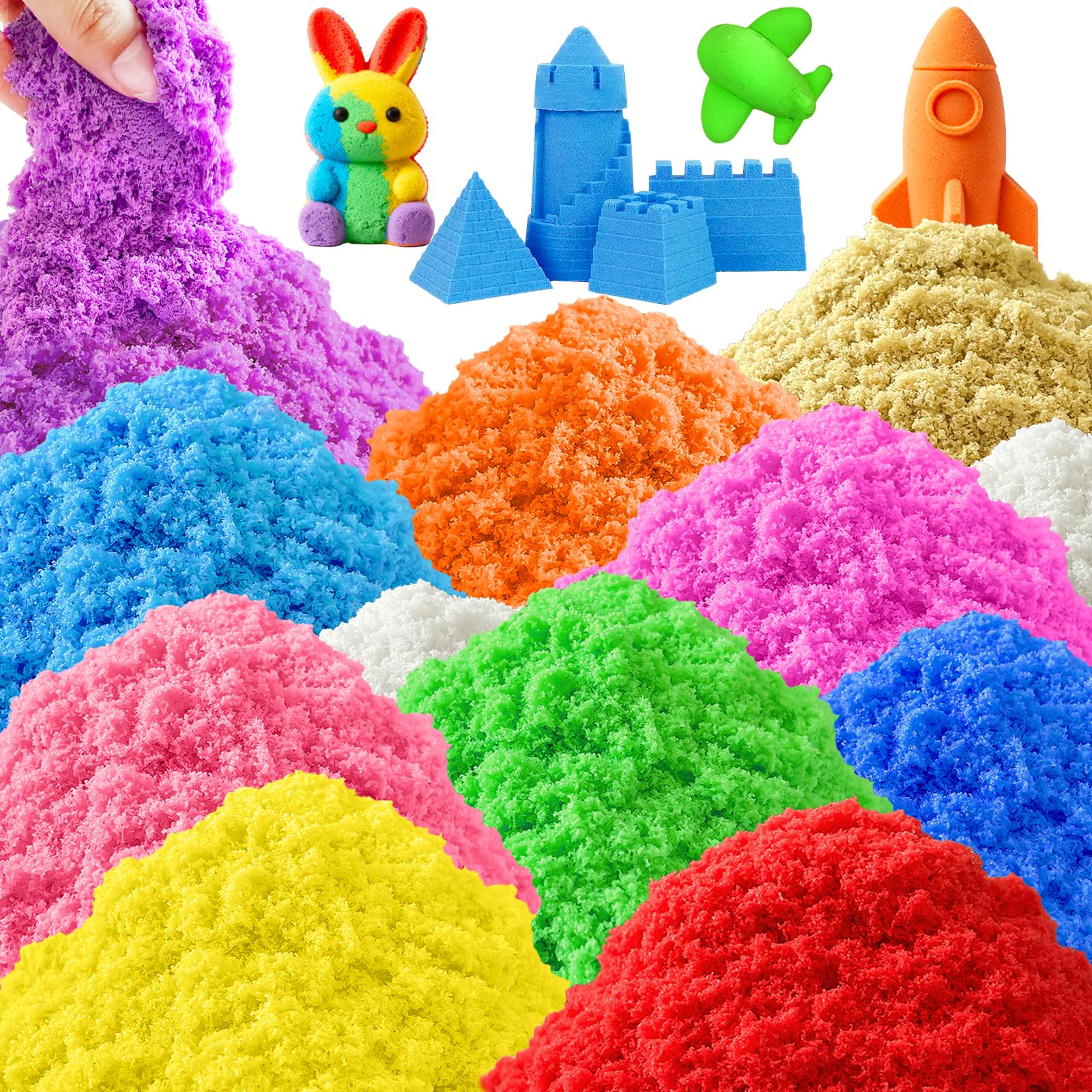 Dshengoo colorful play sands in a 12-pack, 10.6 oz each for creative kids projects