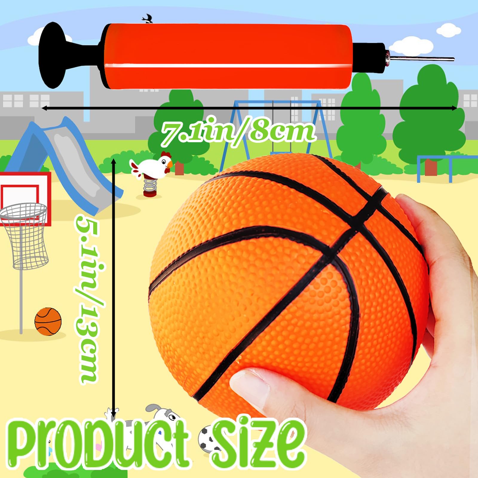 Dshengoo mini rubber basketballs in six colors for kids' games
