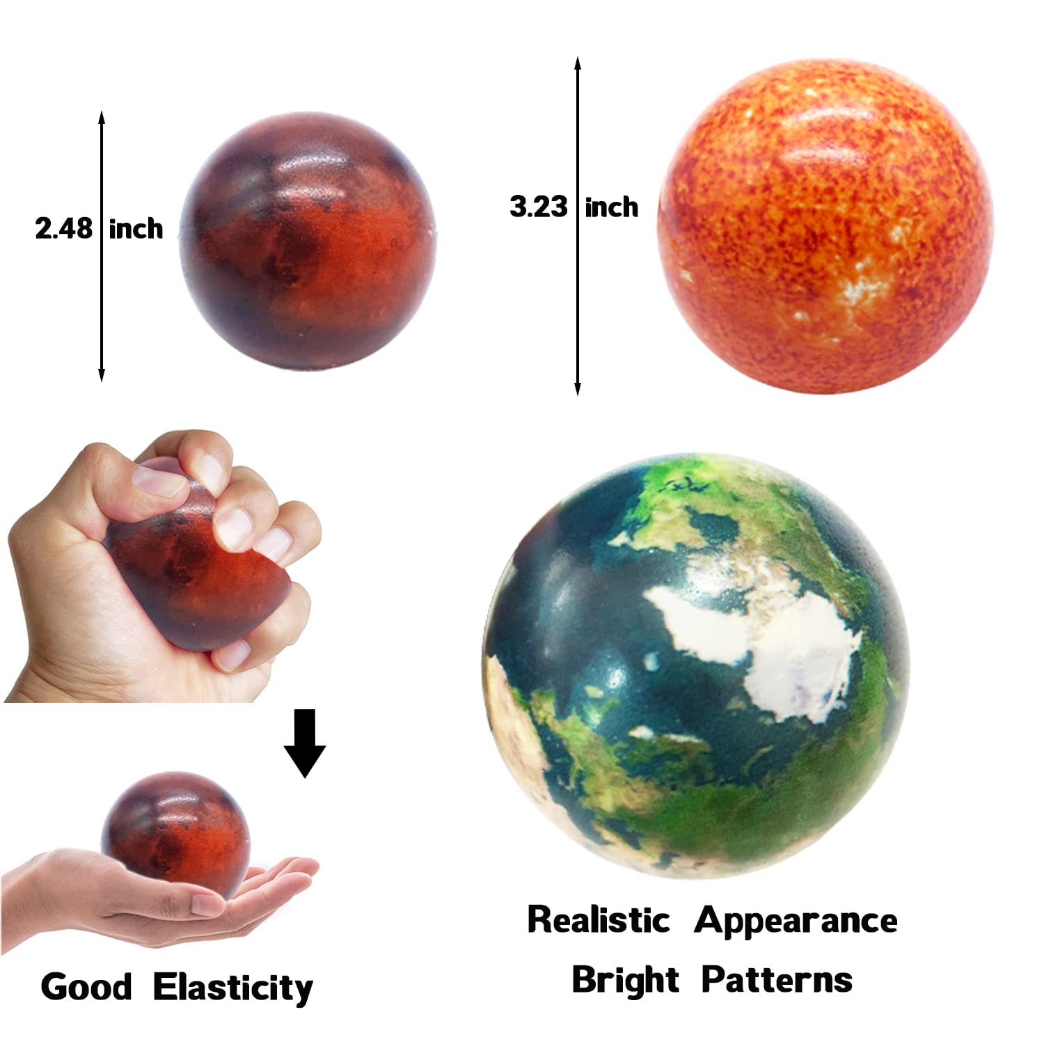 Dshengoo Solar System stress ball Saturn for tactile variety and hand exercise.