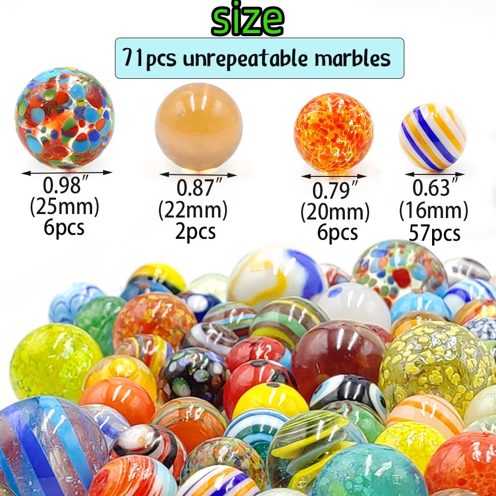 DSHMIXIA 0-63-inch marbles showcase color texture for crafts
