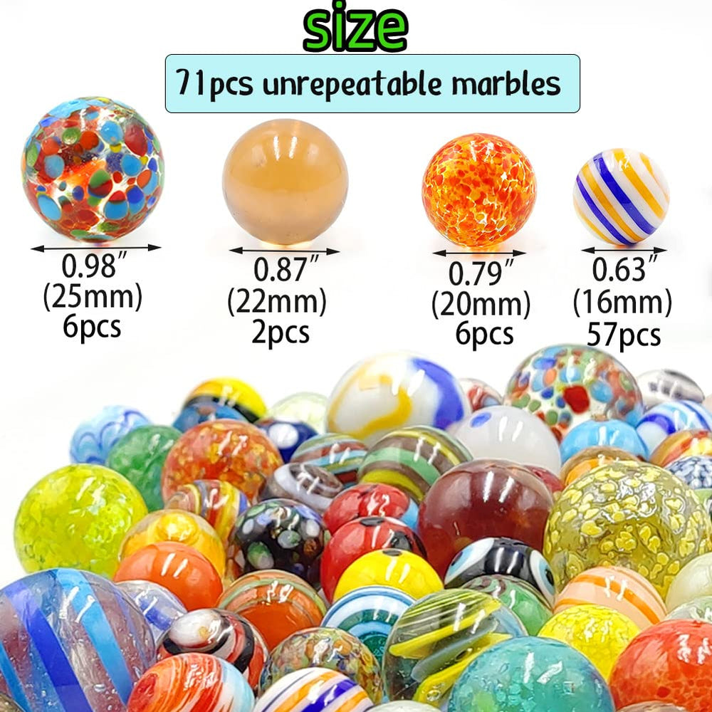 DSHMIXIA 0-63-inch marbles showcase color texture for crafts