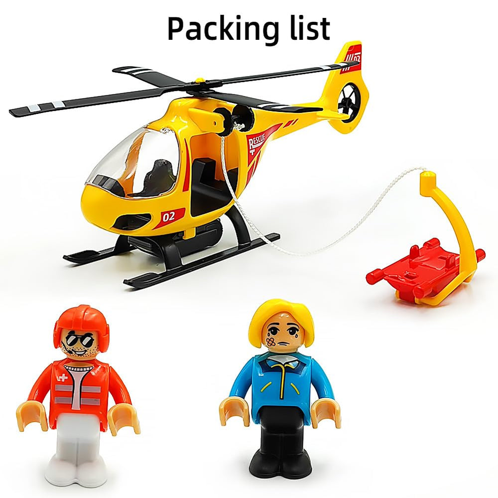 DSHMIXIA wooden train accessory helicopter enhances pretend play