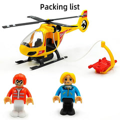 DSHMIXIA wooden train accessory helicopter enhances pretend play