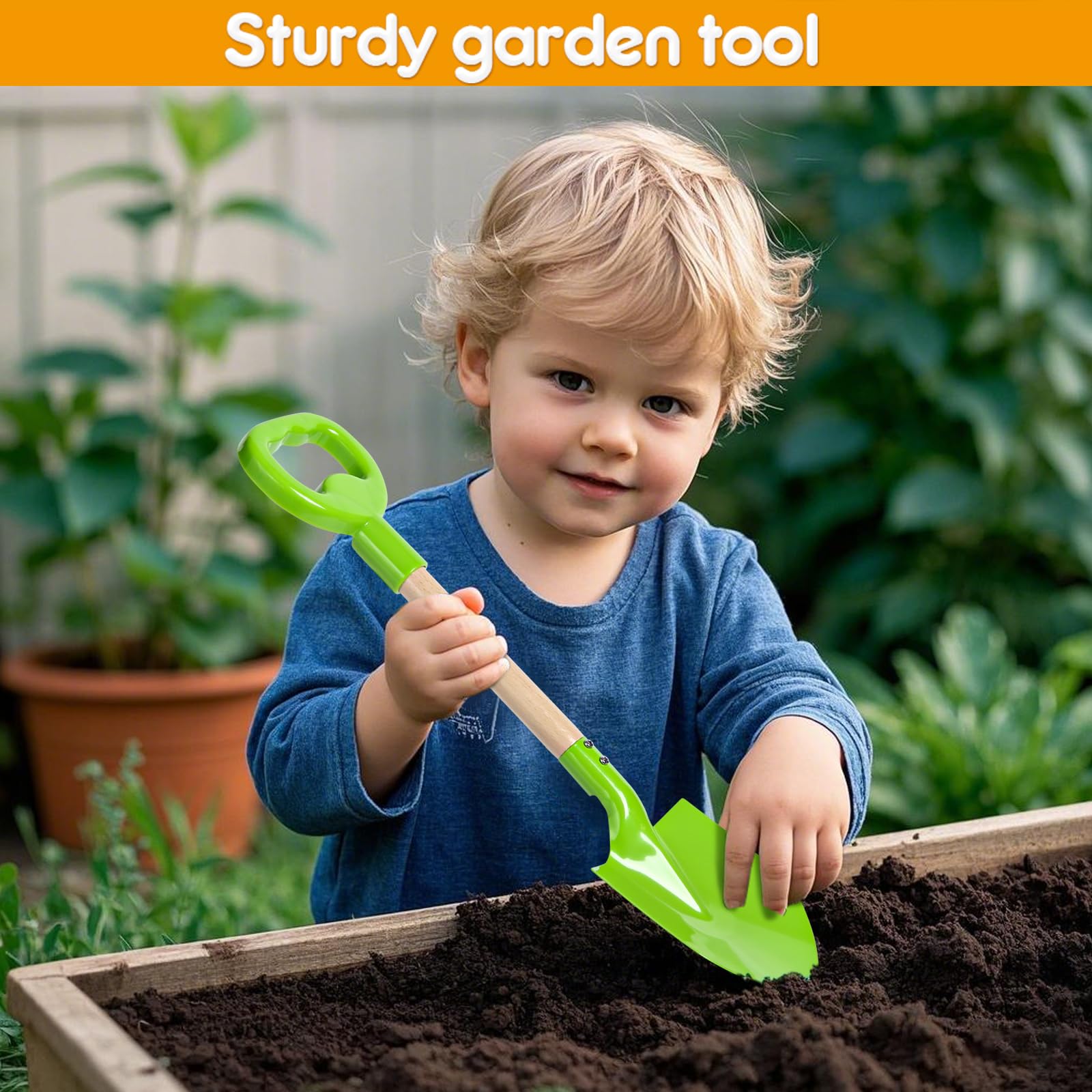 Dsmile metal shovel with protective edges, space-saving hook-hang design.