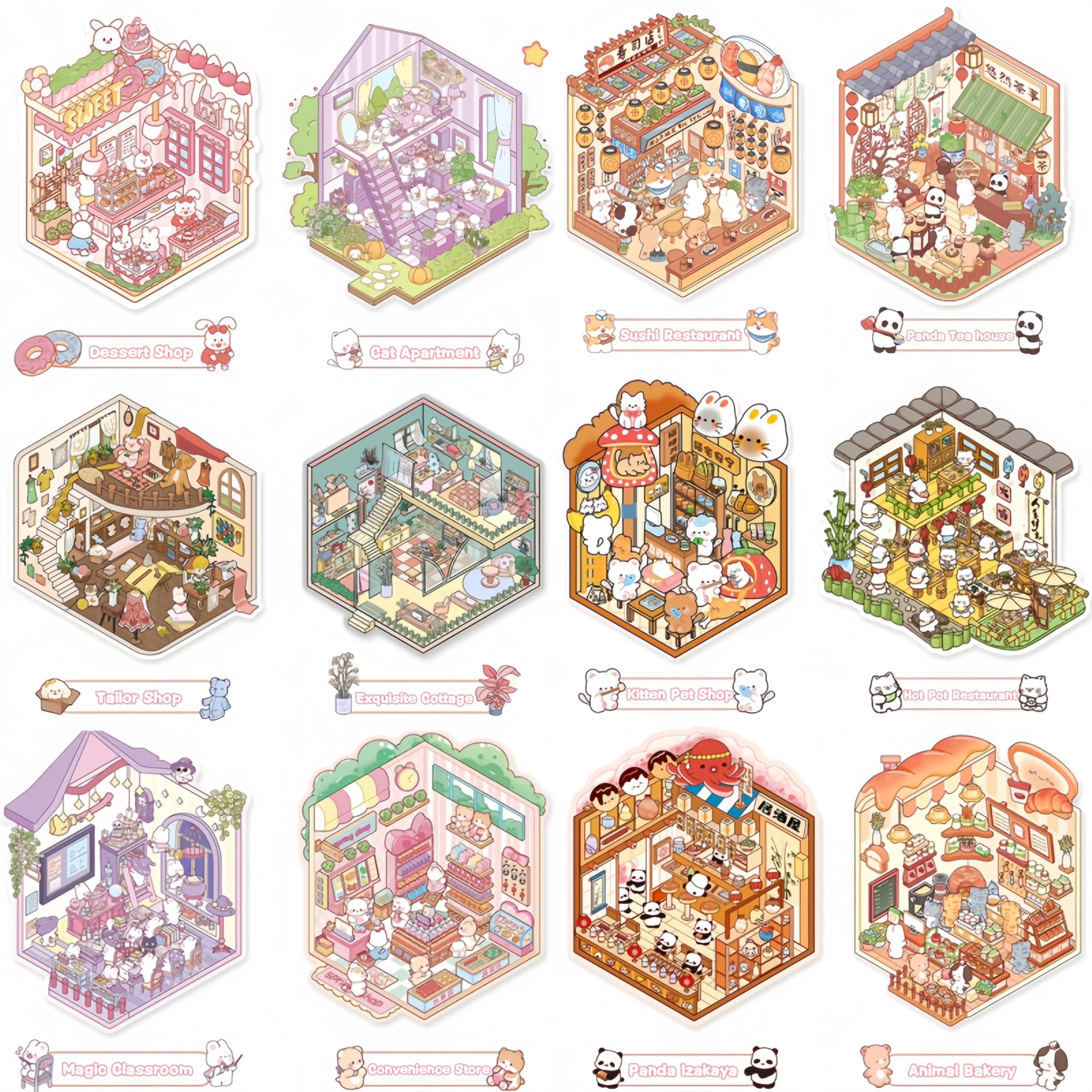 DSNJPZX 3D sticker scene book diorama amusement park inspires exploration.