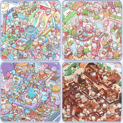 DSNJPZX DIY 3D Scene Stickers set spiral-bound-book supports easy page flipping and on-the-go crafting.