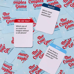 DSS Games The Couples Game play-area setup on a table sparks conversation.