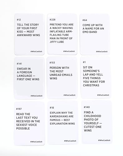 Who Can Do It challenge cards sparking outrageous dares and laughs