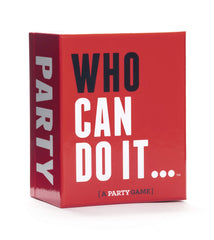 DSS Games Who Can Do It deck with 250 challenge cards ready for game night