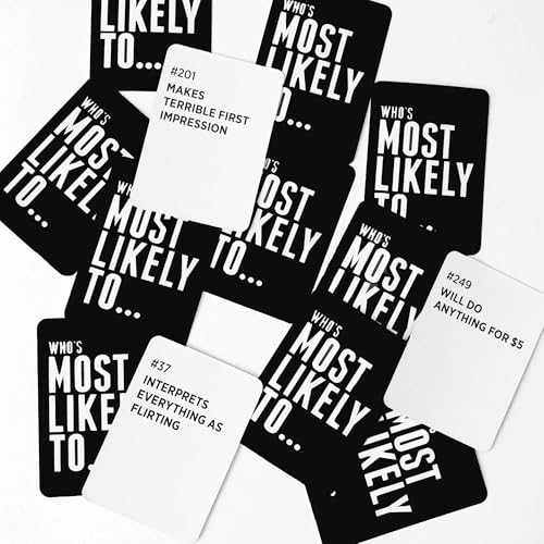 DSS Games Who's Most Likely To Kinda Clean box front ready for family gatherings and game nights.