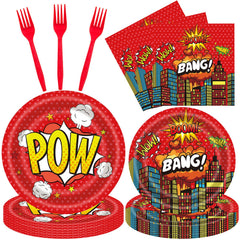 DTDO 96-pc hero plates set showcasing durable plates for quick cleanup.