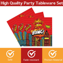 DTDO hero theme napkins add color while keeping mess under control.