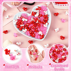 DTOFOOT valentines ducks set enhances party favors with red pink white accents.