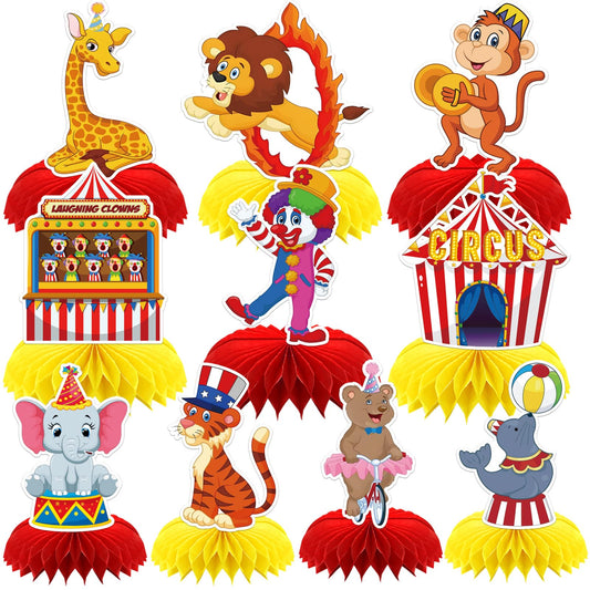DTOFOOT Carnival Honeycomb Centerpiece with colorful designs enhances party tables.