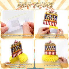DTOFOOT Circus-themed centerpieces as a lively table backdrop for any carnival event.