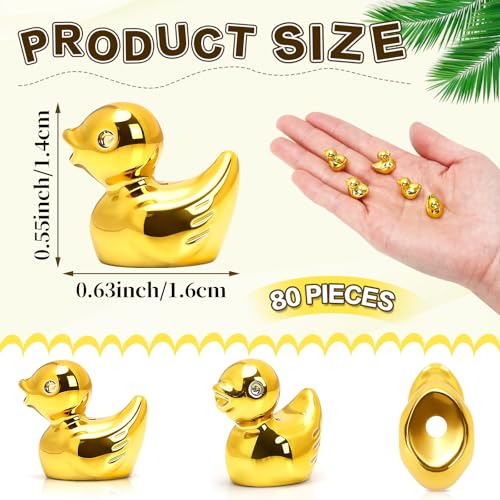 DTOFOOT mini ducks resin close-up highlighting rich gold sheen suitable for table centerpieces.