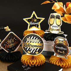 DTOFOOT retirement honeycomb centerpiece with congratulatory text adds personal flair.